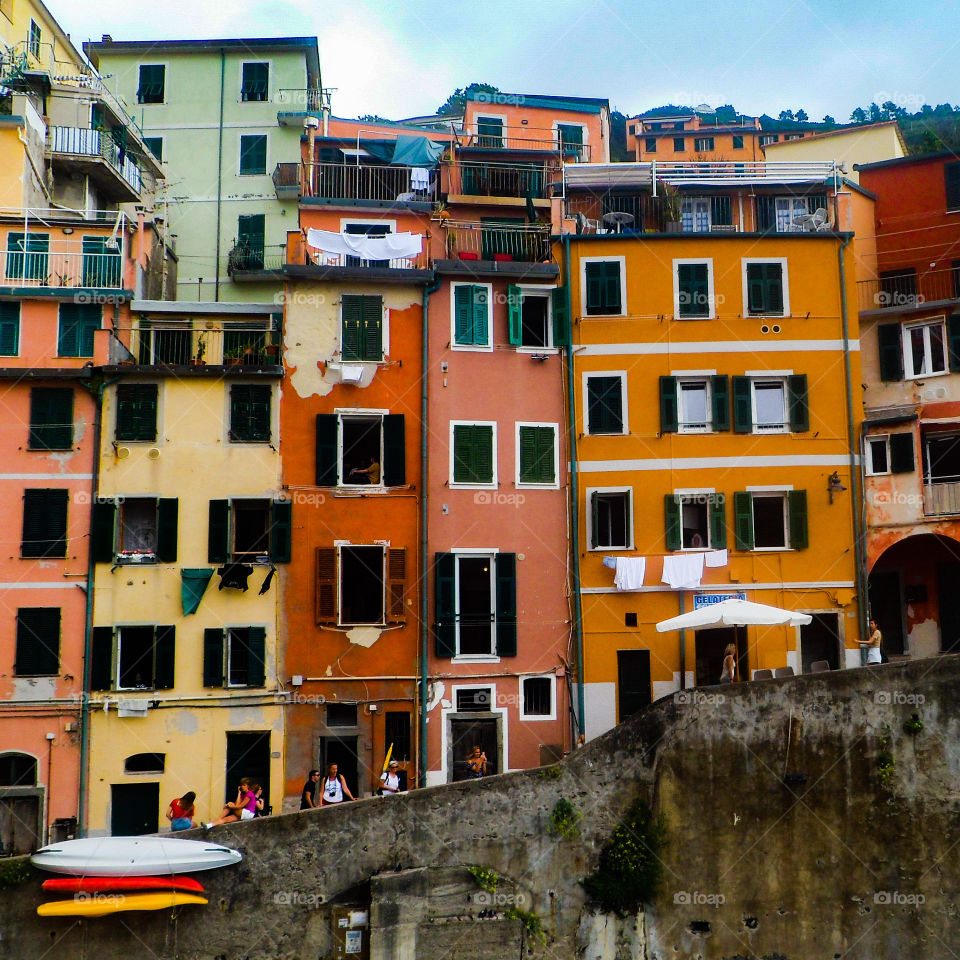 Houses in Riomaggiore in Italy