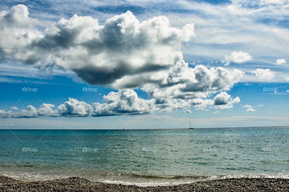 view of the sea, southern france.