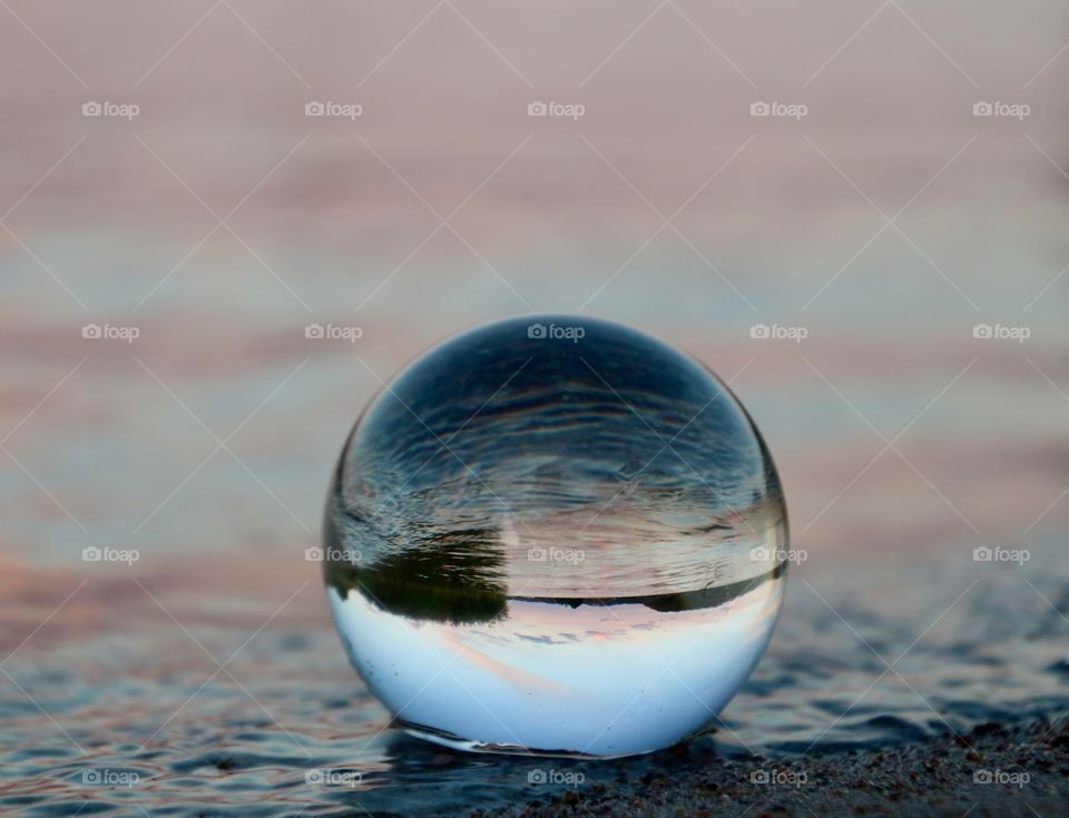 Lensball by a river 