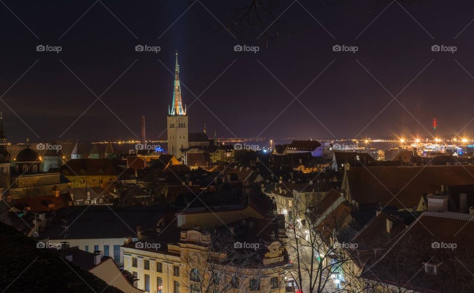 Tallinn at night.