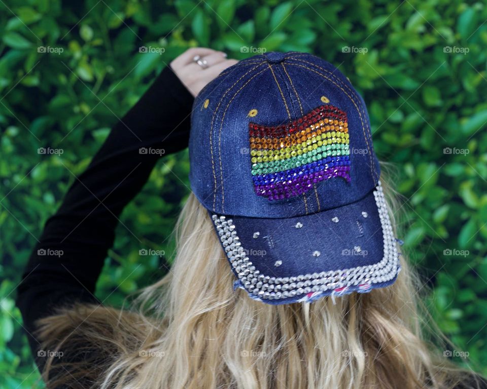 Popfizzy Jean Pride Flag baseball cap;