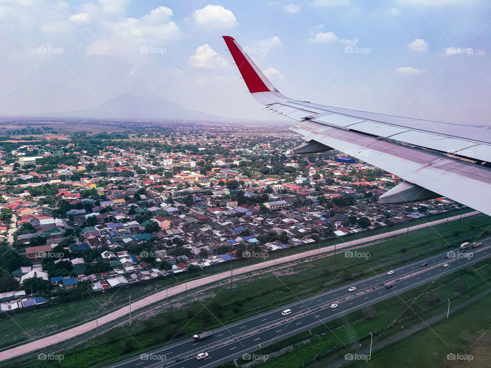 window view in a plane