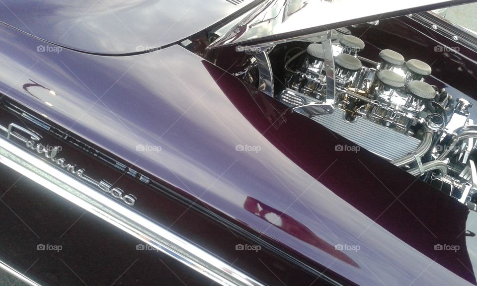 Fairlane 500. Gorgeous maroon V8 at the car show. 