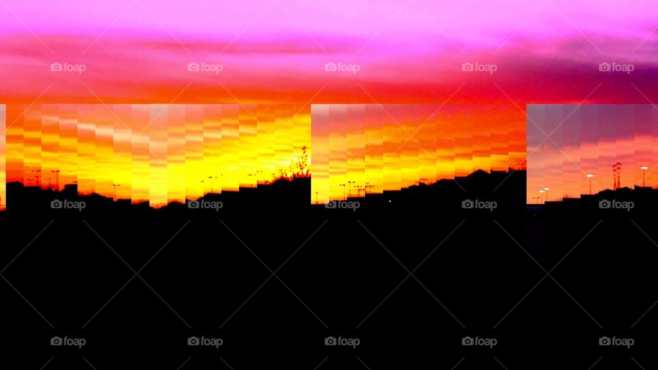Abstract colored sunset pinks oranges yellows