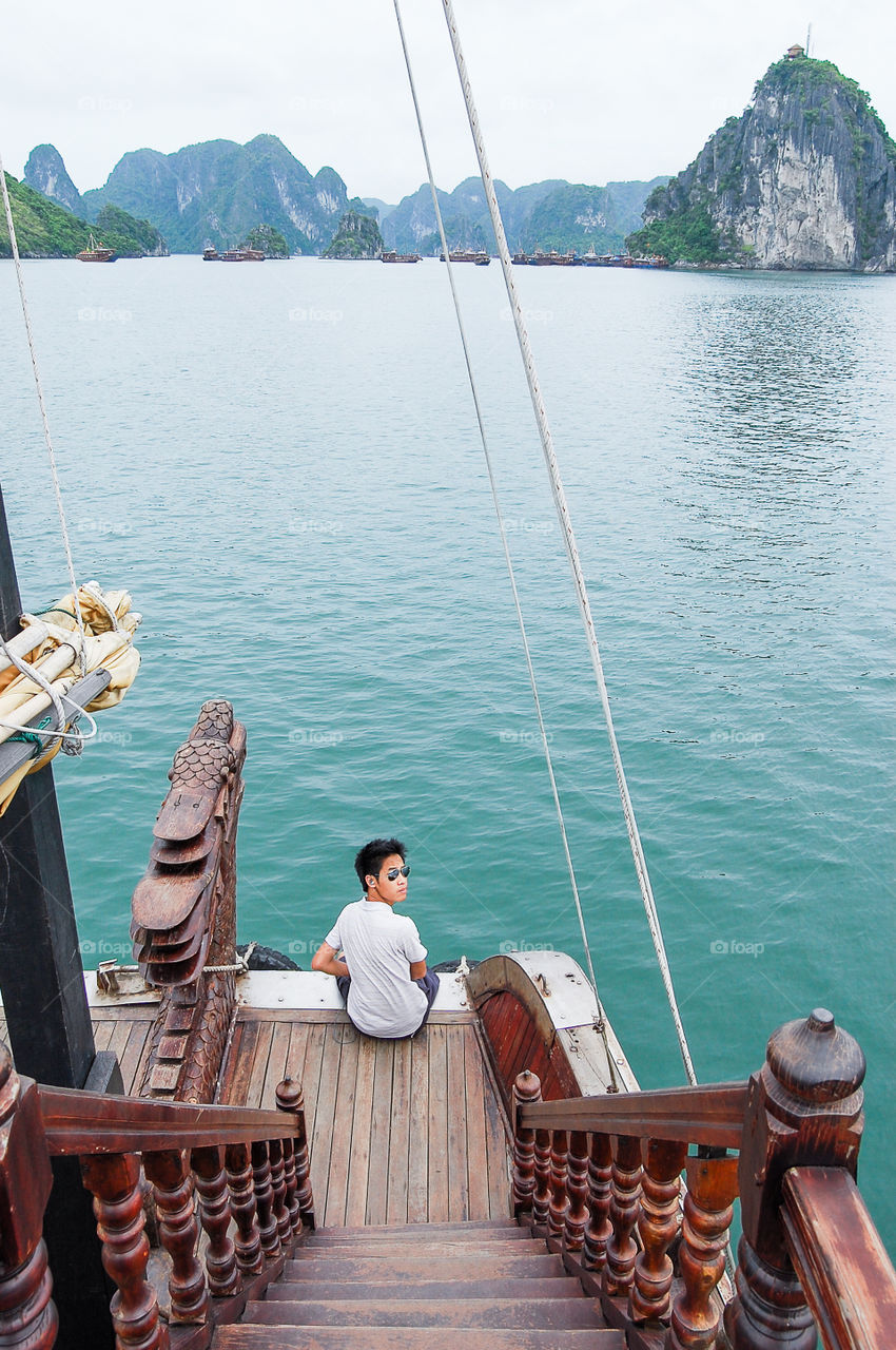 Enjoying a boat ride