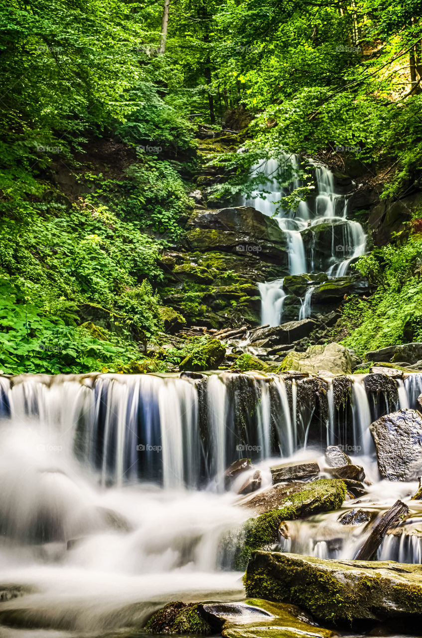 Shypit waterfall in the Carpathian mountains