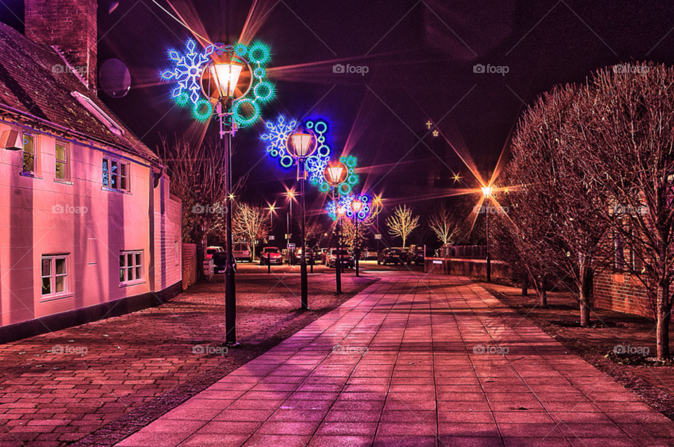 winter christmas lights village by gaillewisbraznell