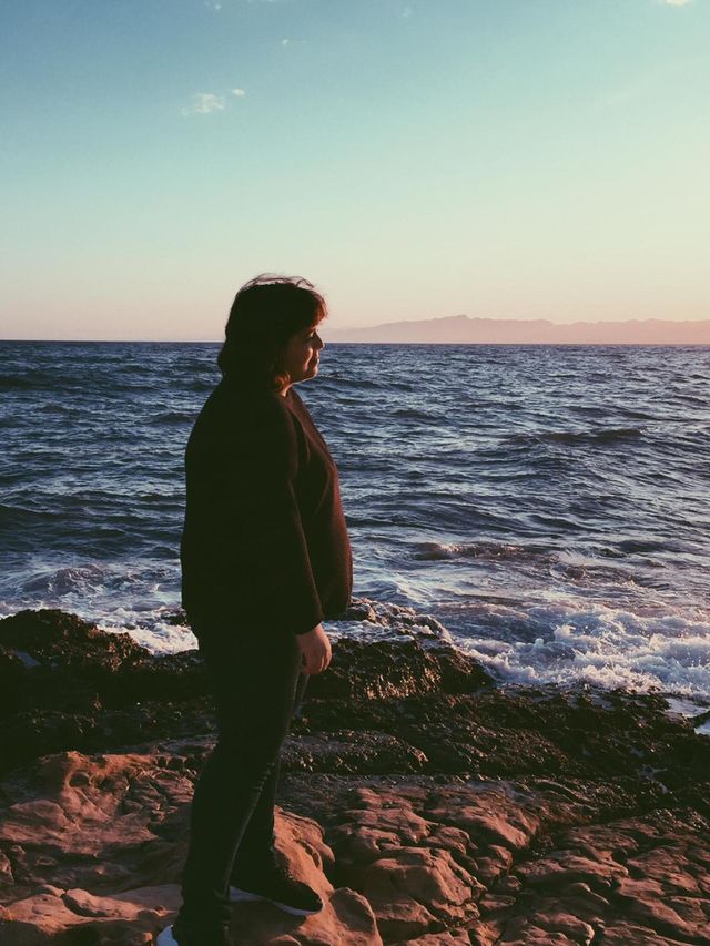en la playa