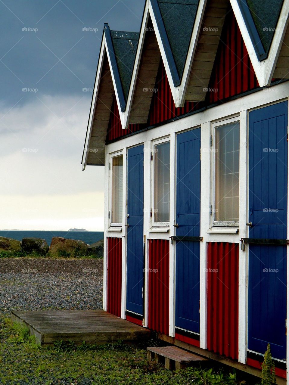Boathouses by the coast