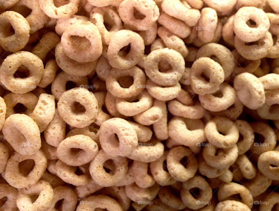 Cheerios cereal detail close up