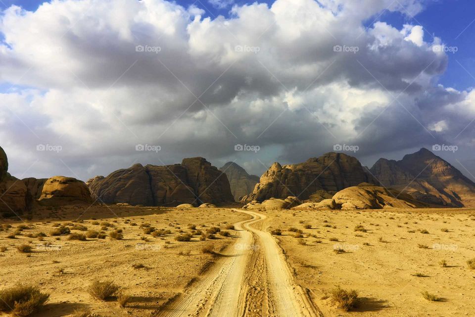 Desert Road in Wadi Rum Jordan