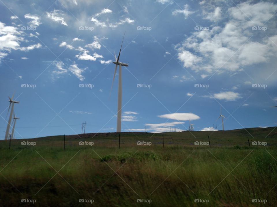 Side wind turbines.