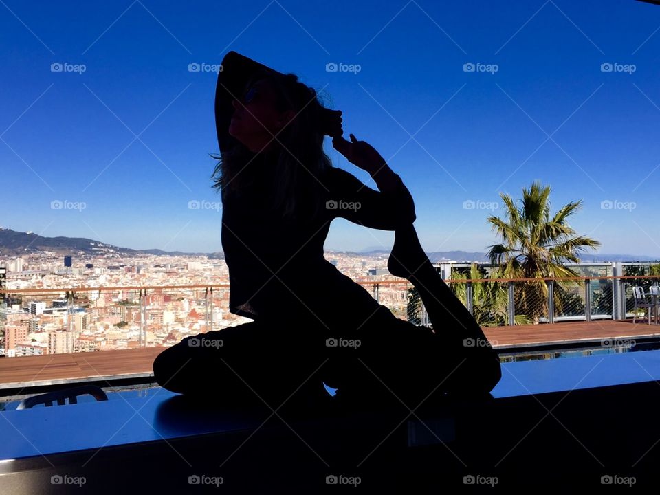 Yoga on the pool bar