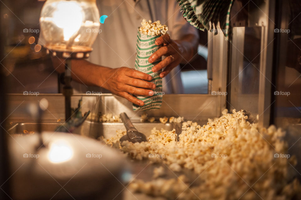 Vending popcorn in a Rio de Janeiro street