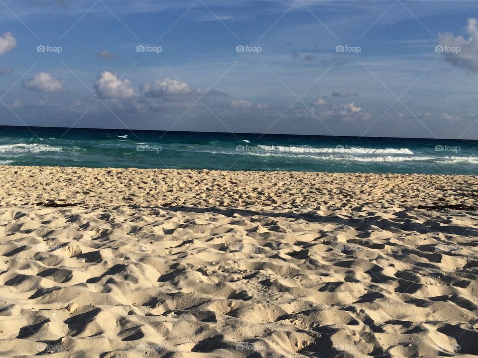 Cancun ocean and beach 