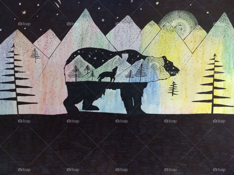 Bear Wolf Art