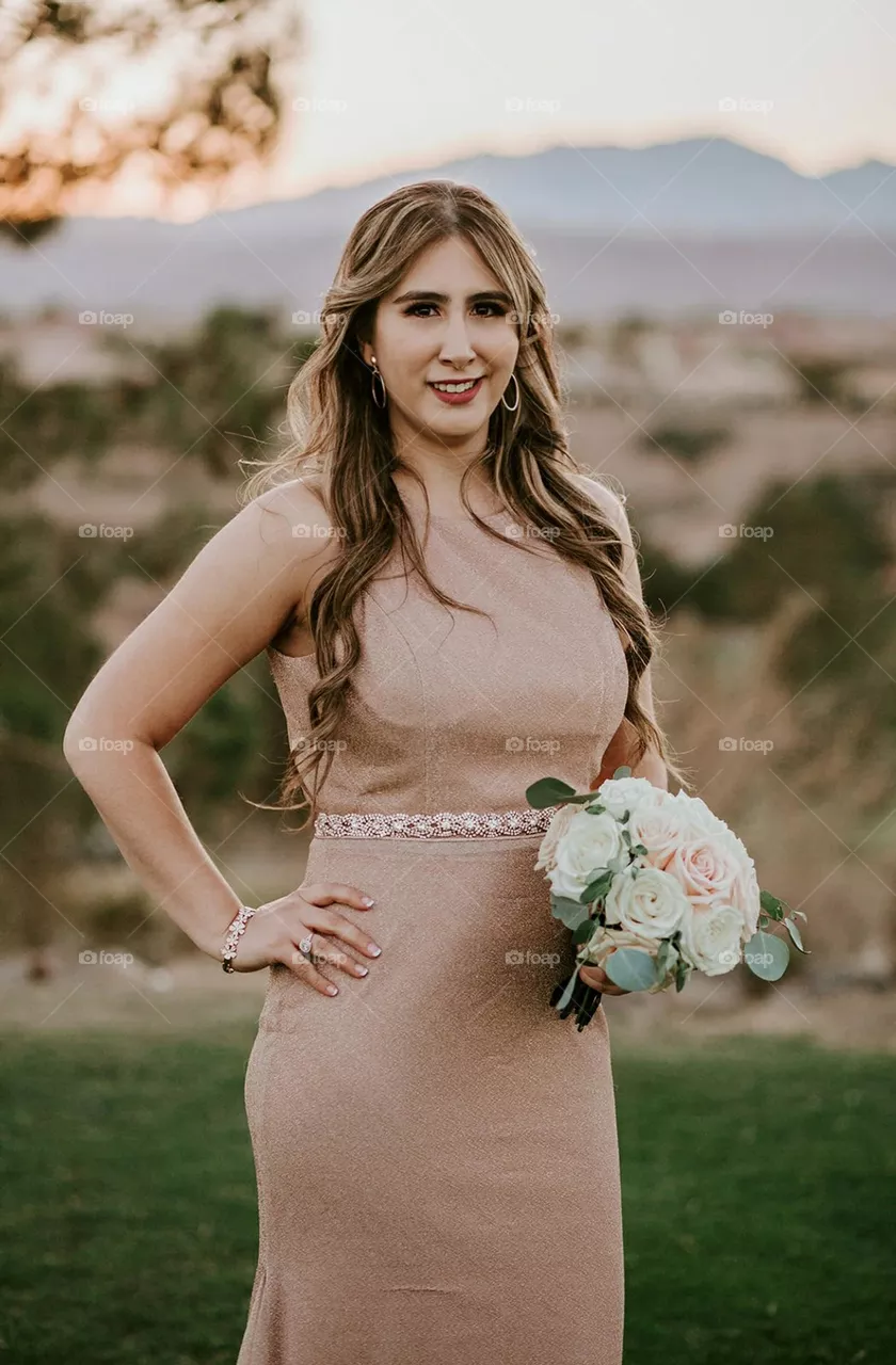 Bridesmaid | Team Bride | Wedding | Flowers | Pale Rose Dress |