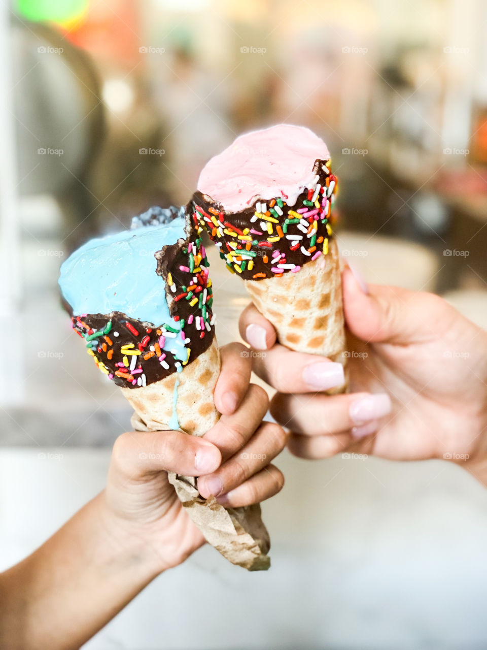 Ice cream cones with lovely sprinkles is the best way to end the day! 