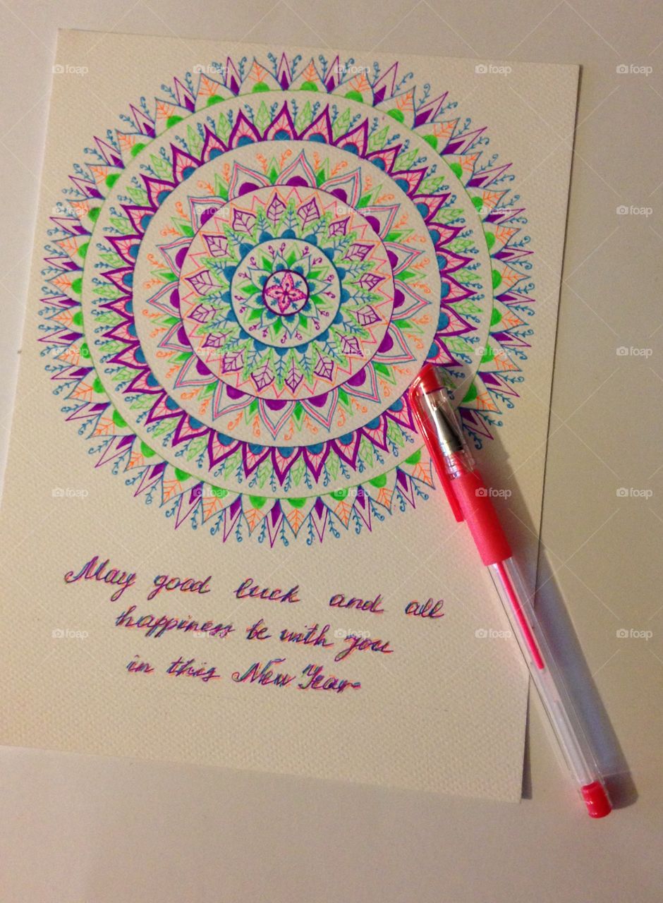 Mandala with greetings 