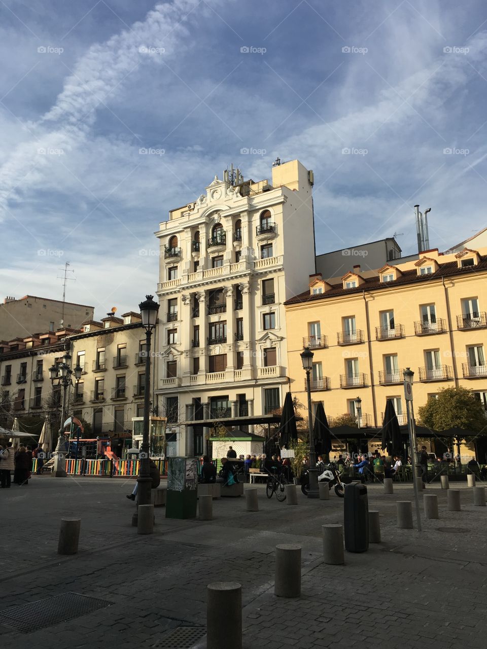 Building in nice light 