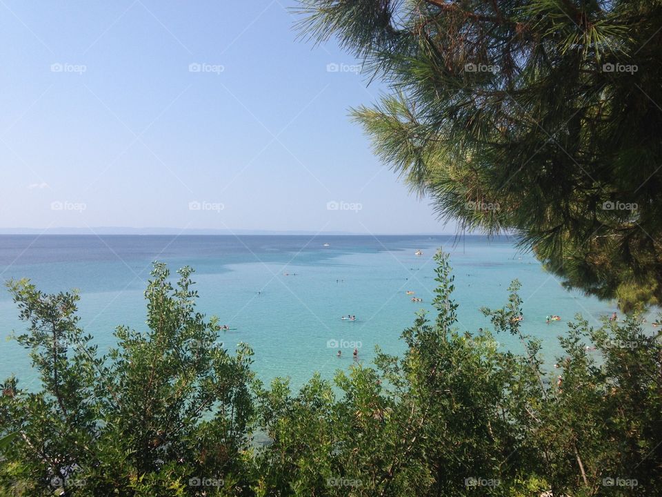 View . Stunning view of a Greek beach near Salonicco! Crystalline sea white sand 🐠
