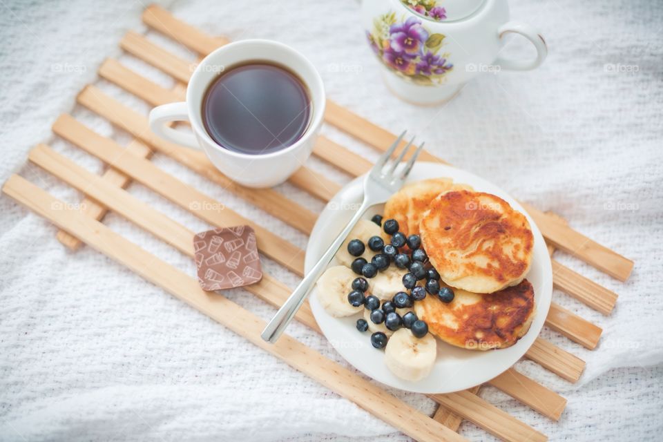 Morning breakfast in bed