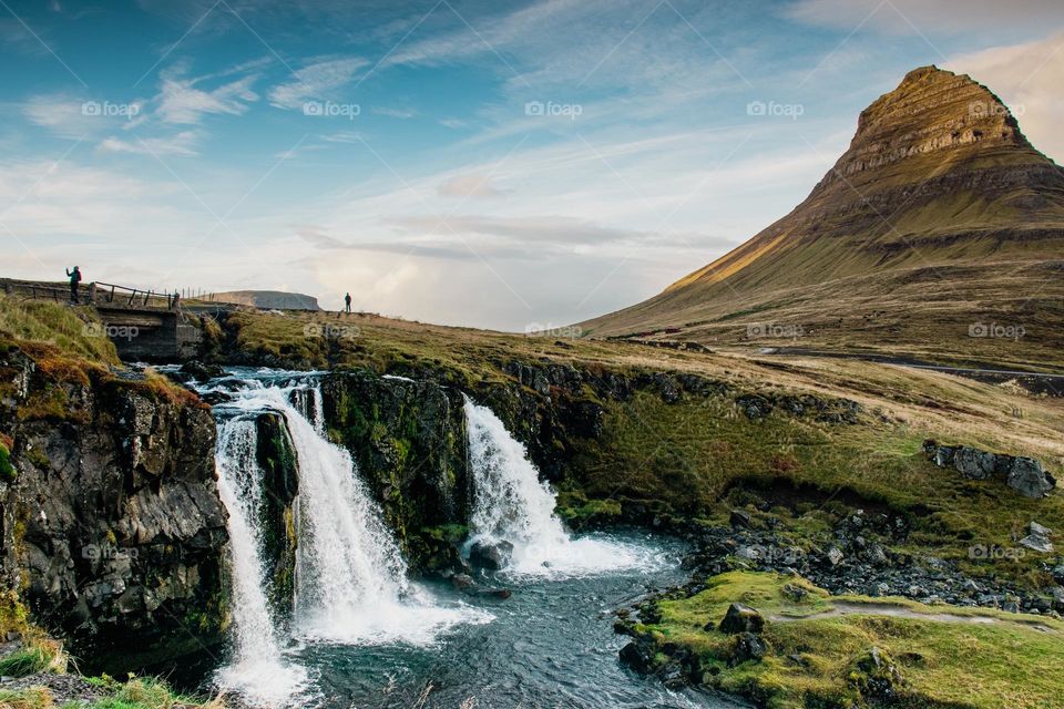 Mountains and waterfalls