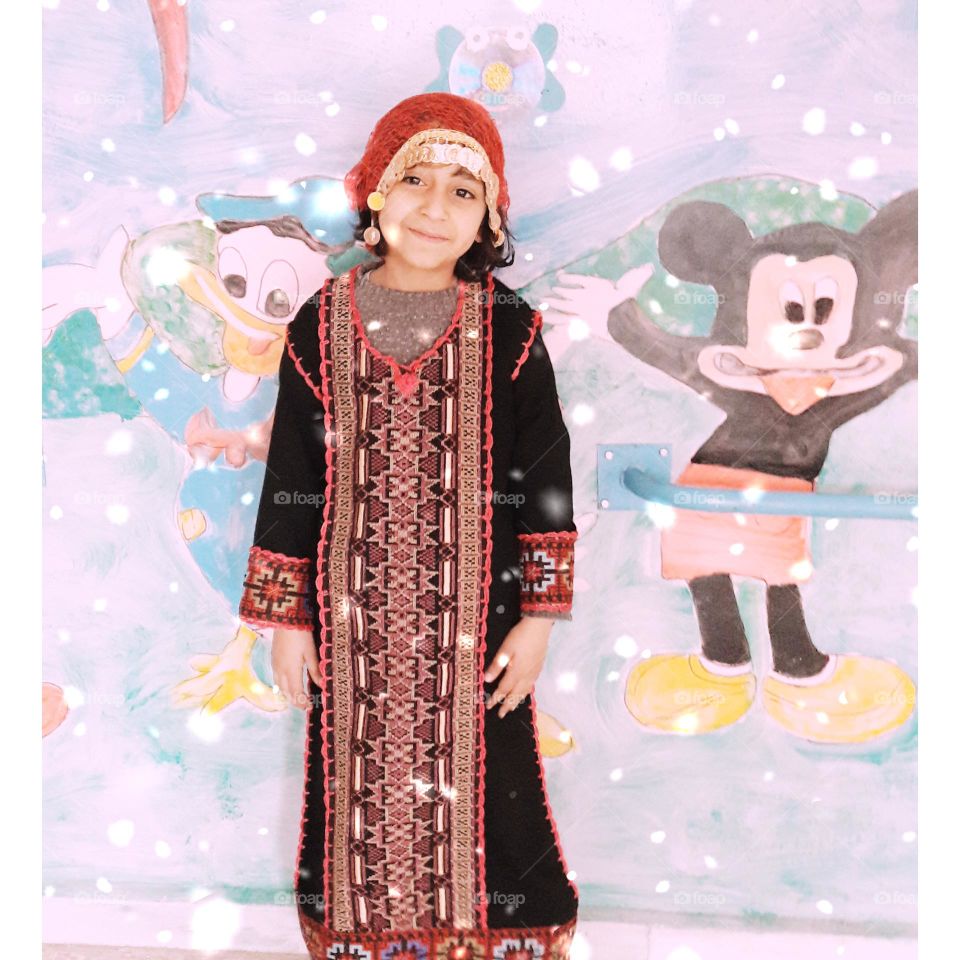 Folk costume serves as the personal identity of every society, and this costume becomes even more beautiful when worn by a beautiful, innocent girl