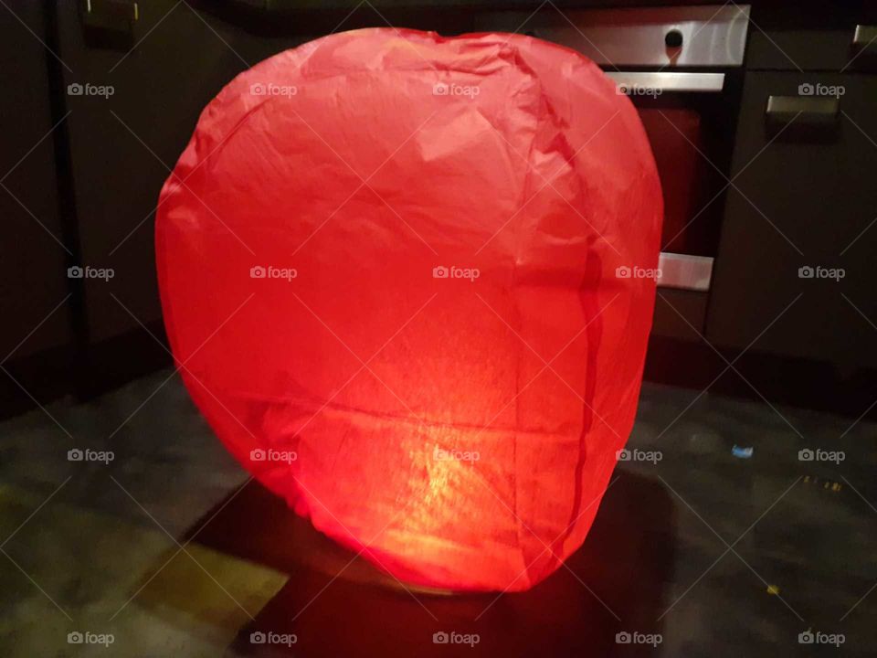 A beautiful red wish balloon