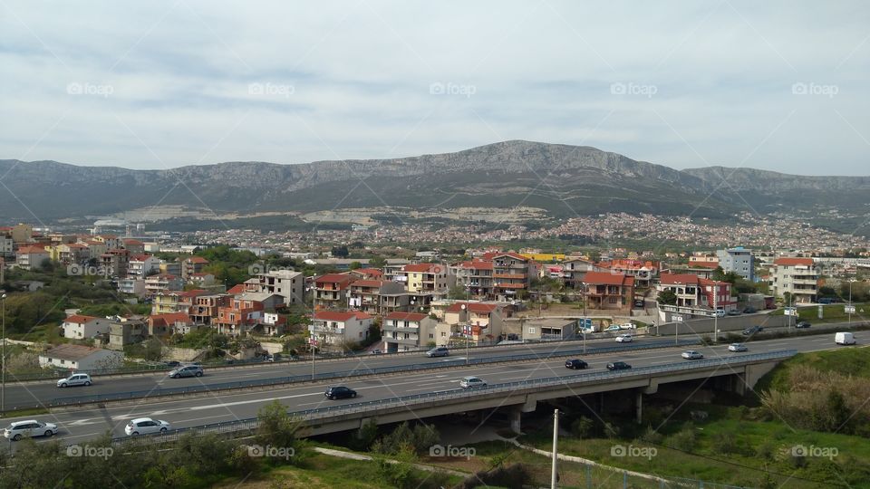 A View from the Shopping Center in the City of Split