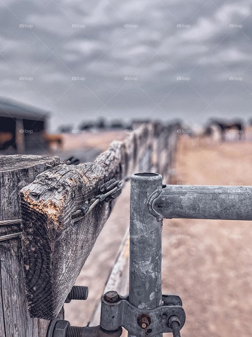 Details of a horse farm, fence on a horse farm, close up shot on a farm, details of the farm, fences in the countryside 