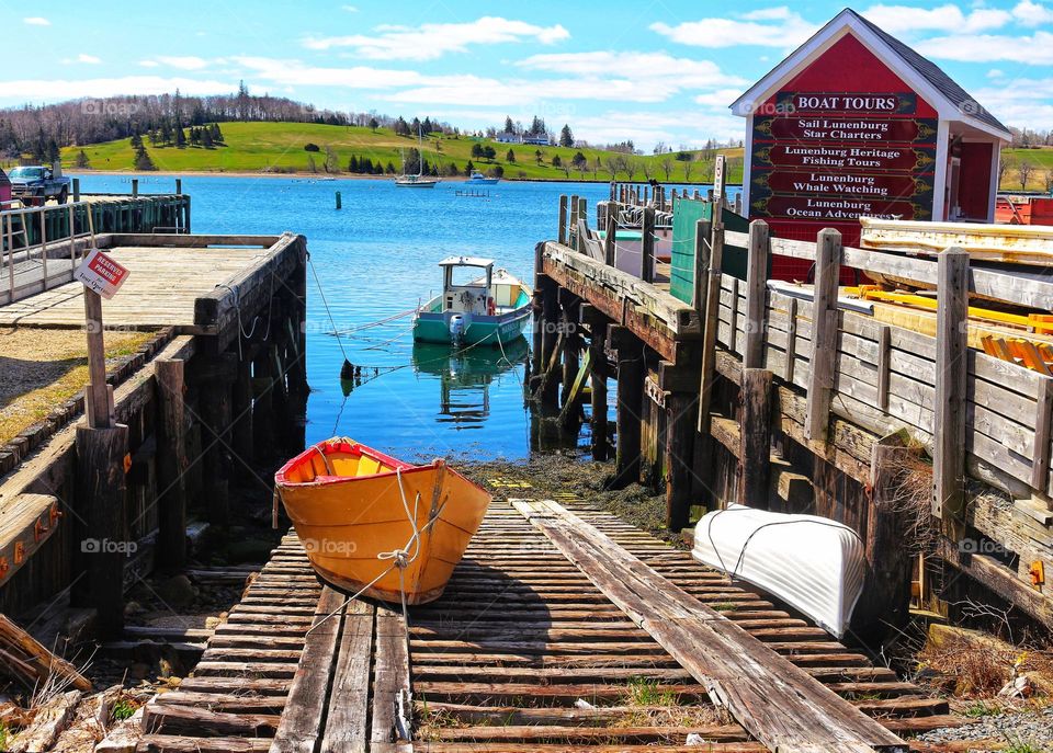 Boat ramp on the ocean in Lunenburg