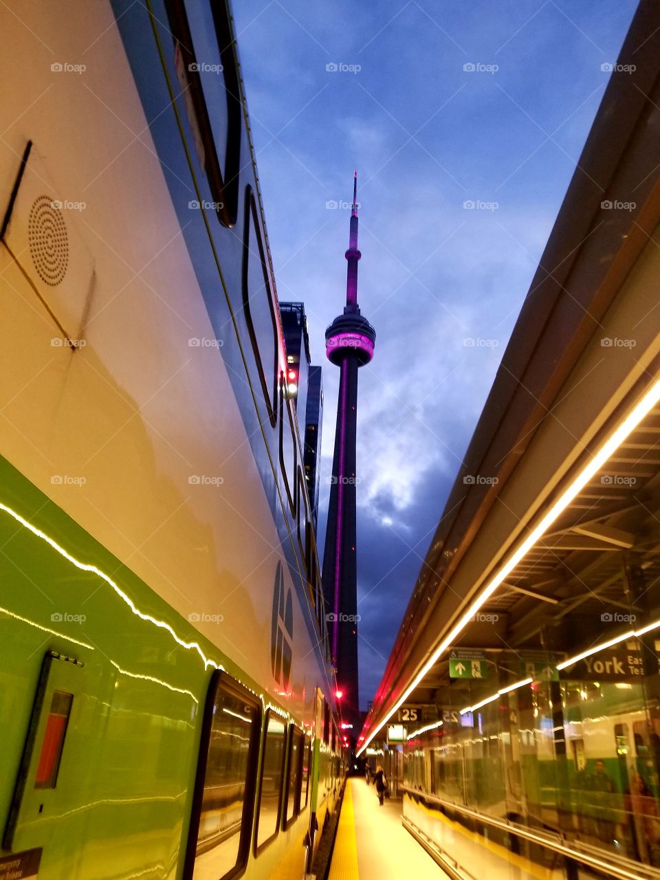 Late night travels in Toronto 
At Union Go Station

Lakeshore East Go train to Oshawa Go train Station