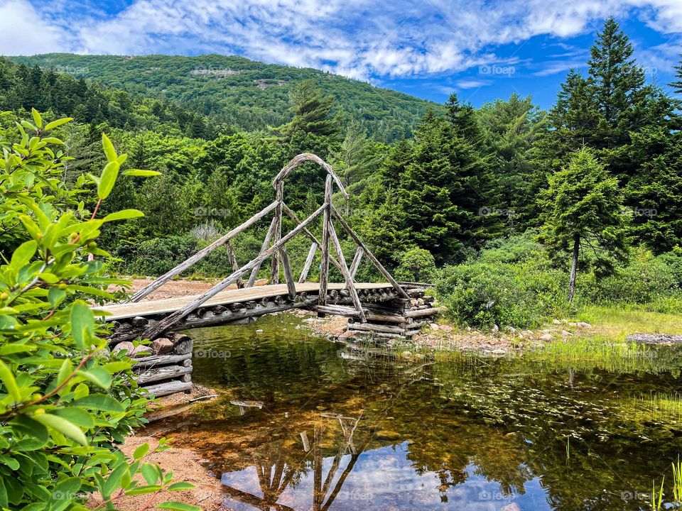 Rustic Crossing at Jordan Pond, Maine.