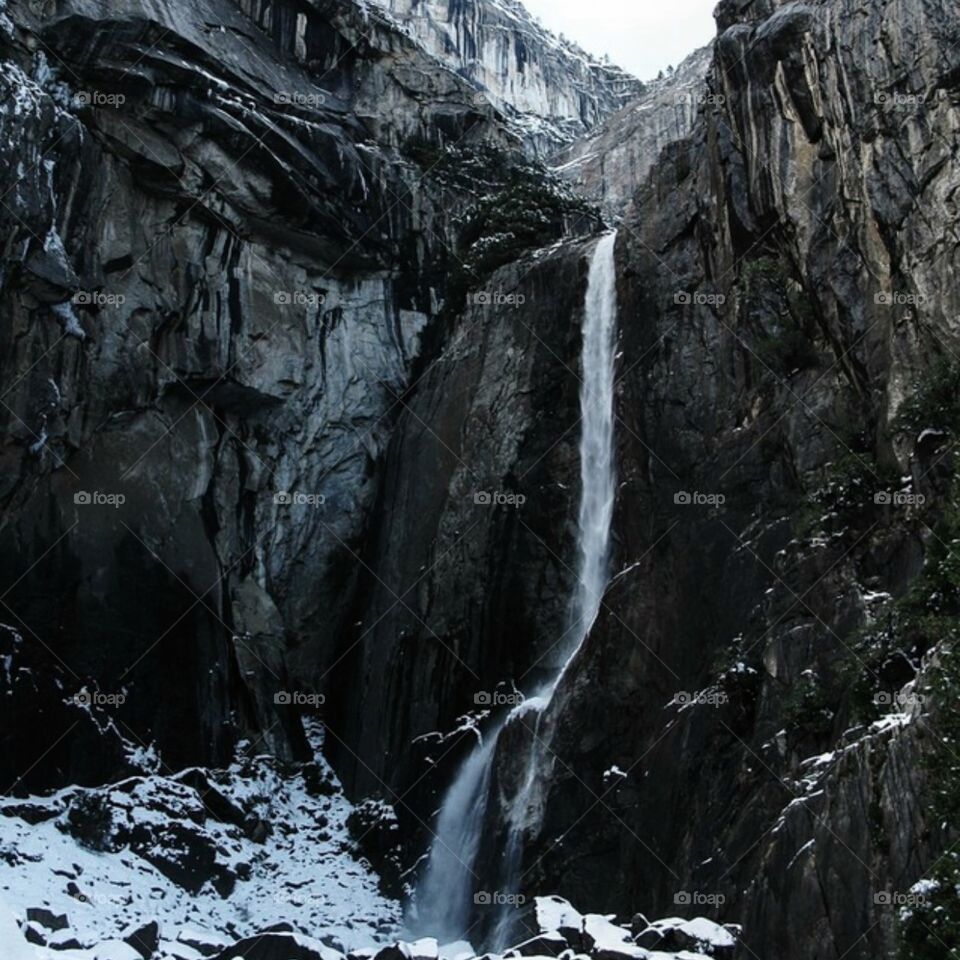 No Person, Waterfall, Water, Snow, Outdoors