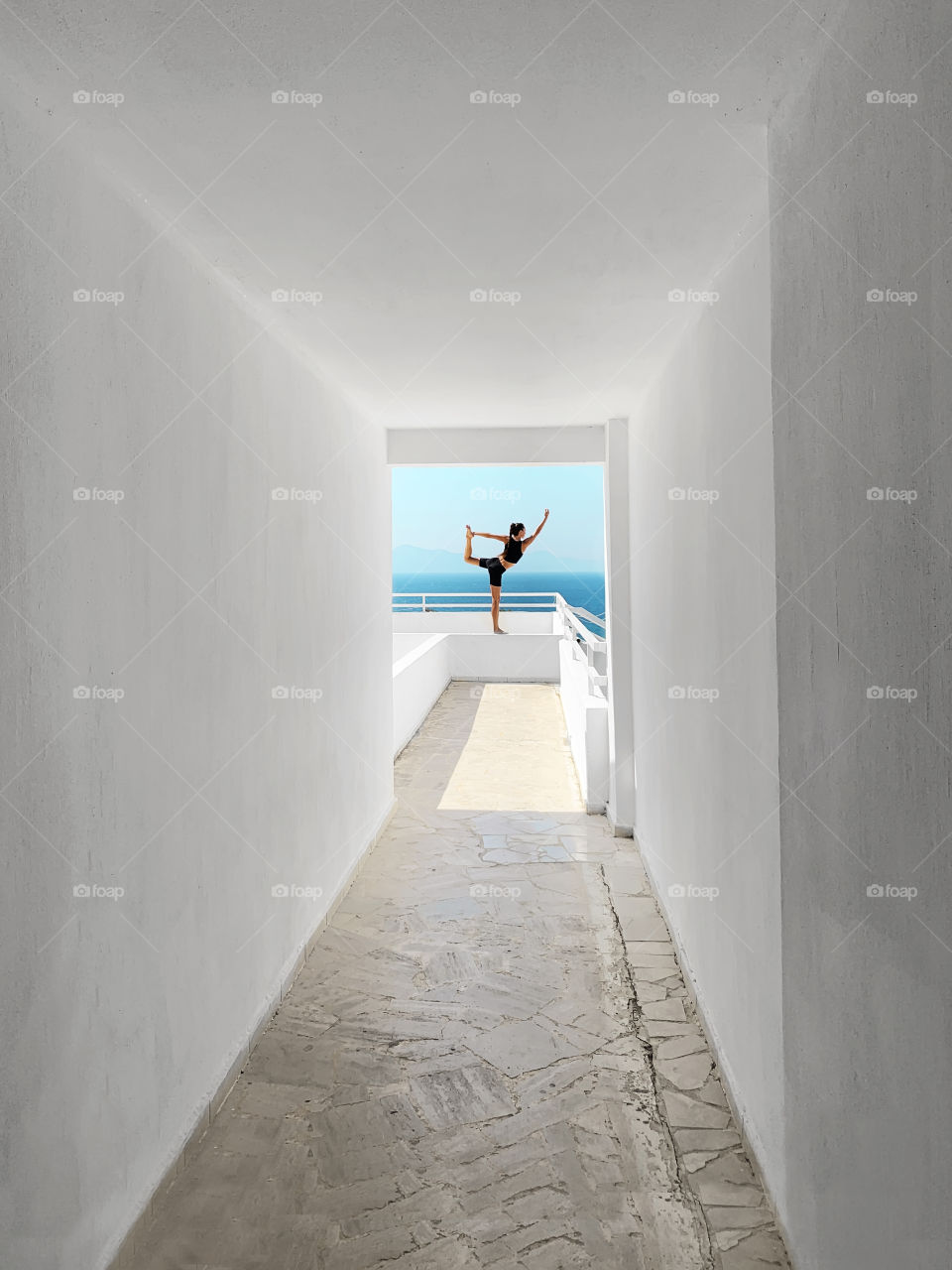 Young woman doing yoga outdoor 