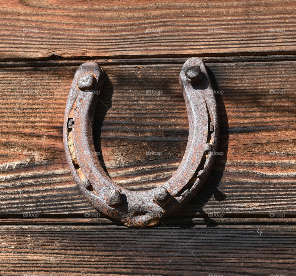 Horseshoe hanging over a door