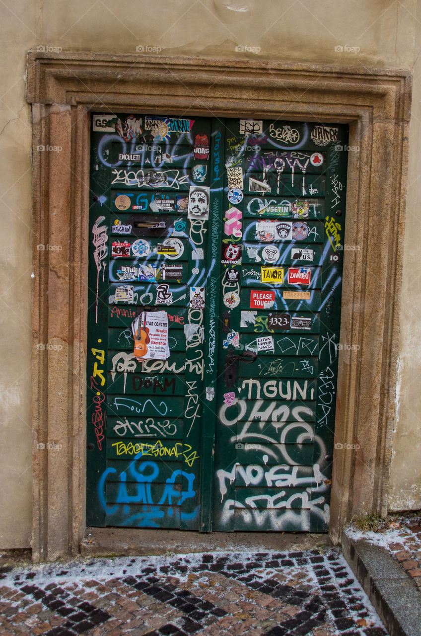 colorfull door in prague