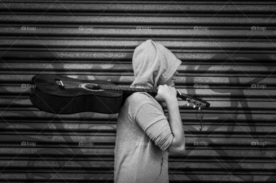 Young man with a guitar