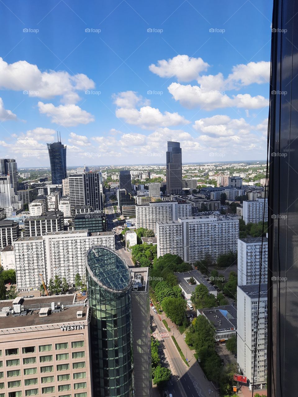 city vue from skyscraper window
