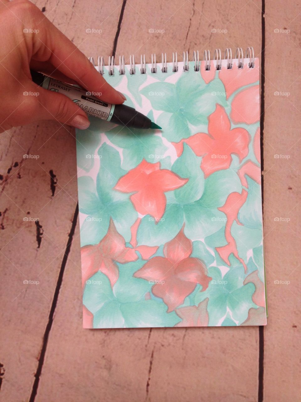 Beautiful flowers drawing process 