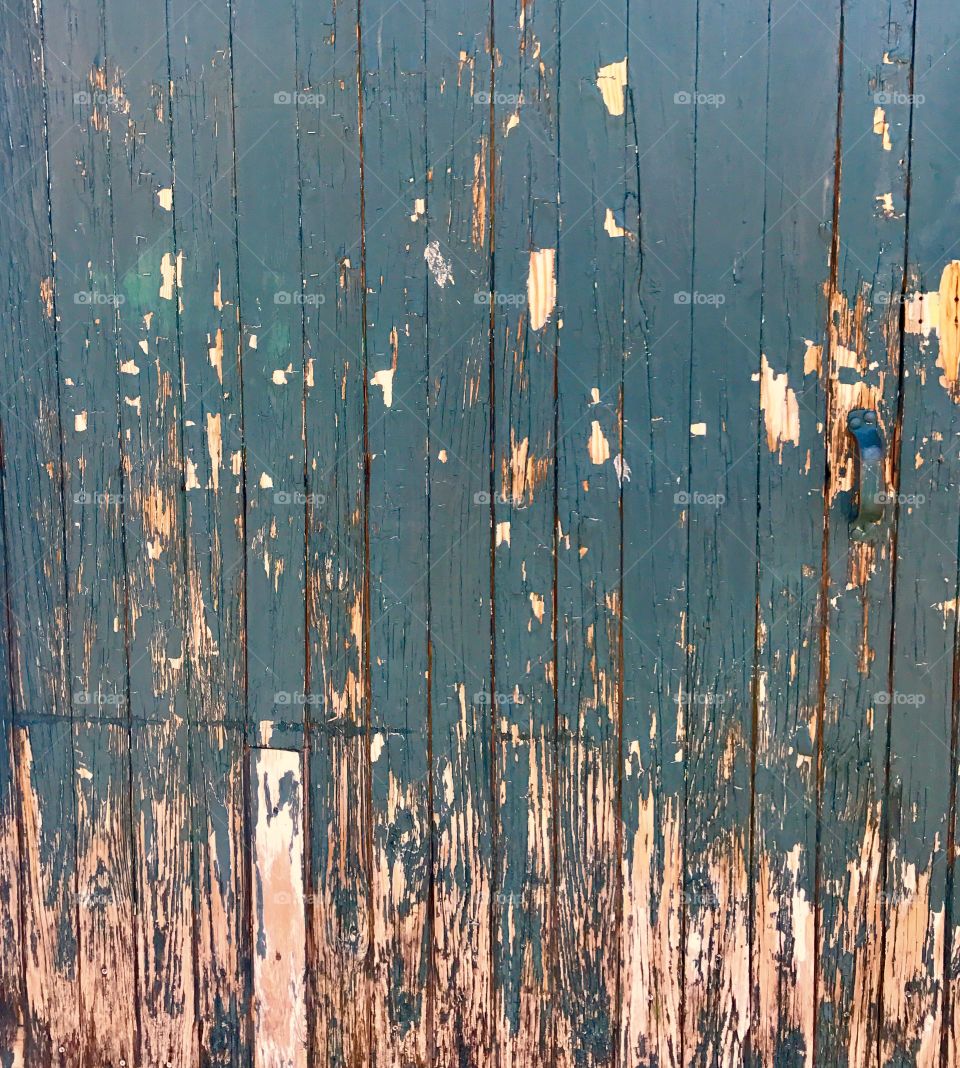 Old Garage Door with Chipped Paint