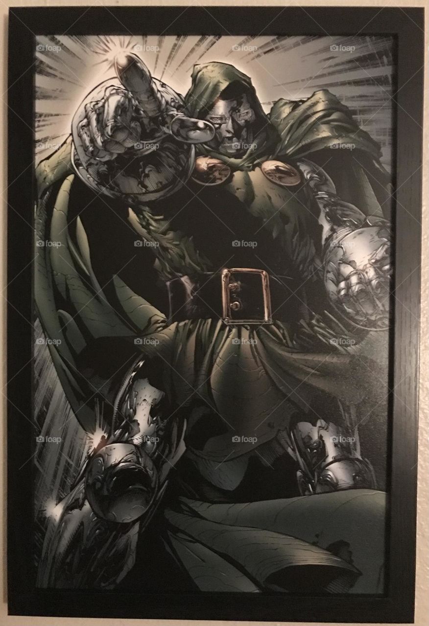 Dr. Doom artwork decor on display in the comfort of one’s home.