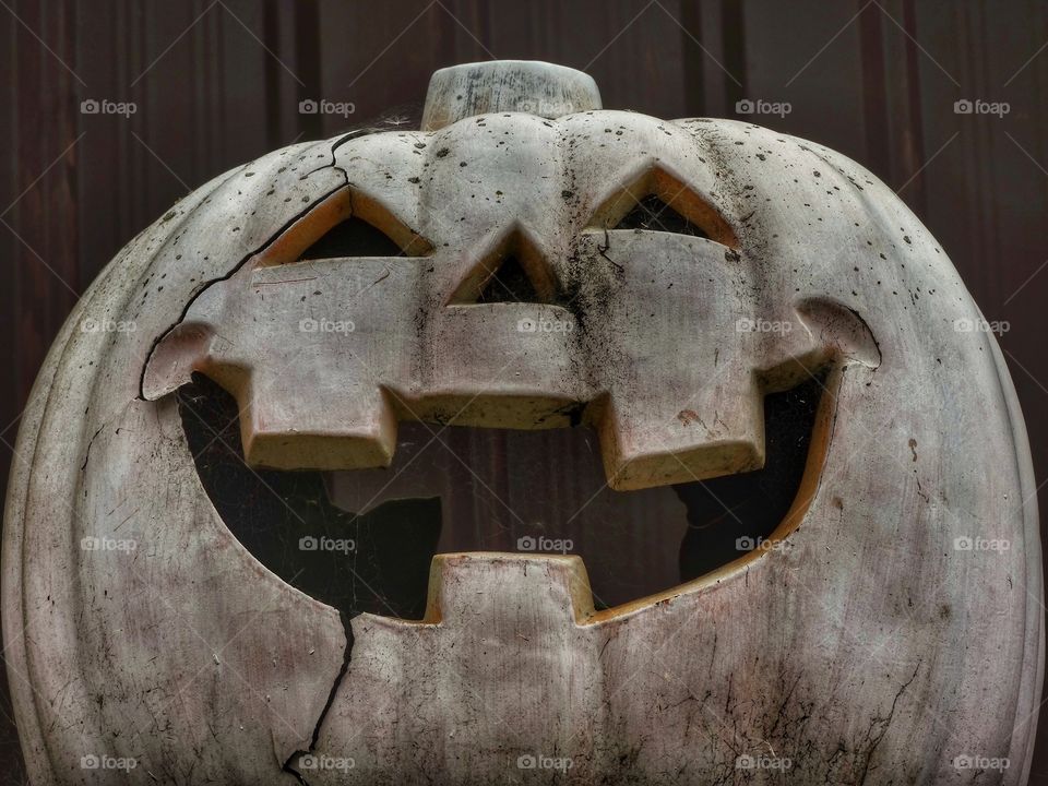 Well-Used Pumpkin Halloween Display