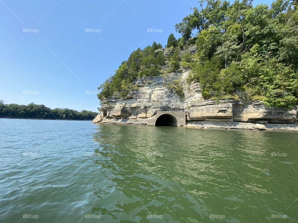 Eerily cool reminder of the town underneath Lake Cumberland in Burnside, Kentucky 