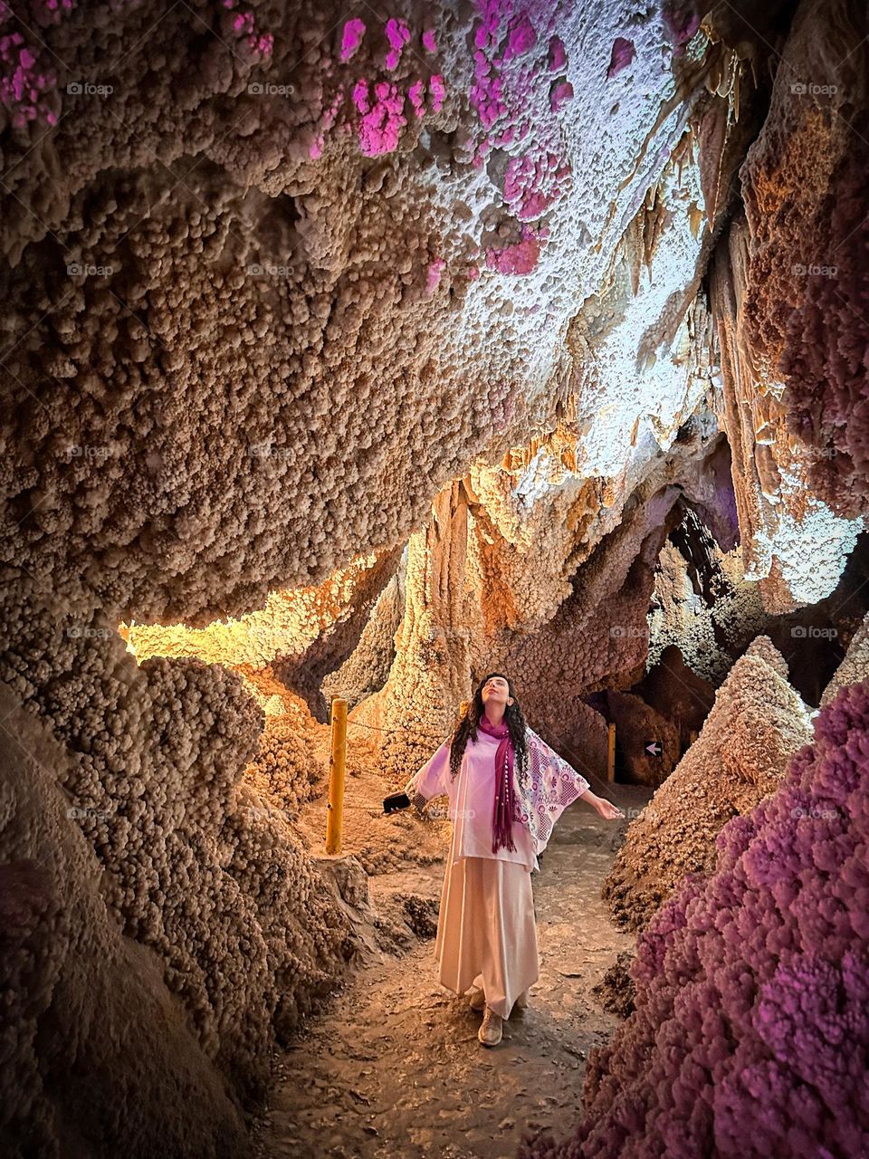 The curly-haired girl in the coral cave