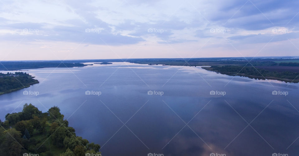 Blue sky and lake 