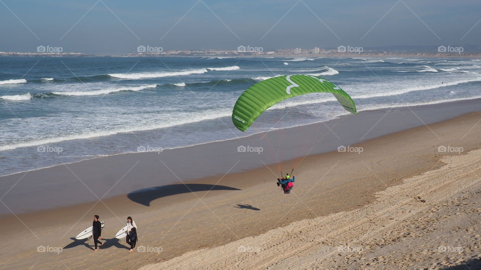 flying over the beach