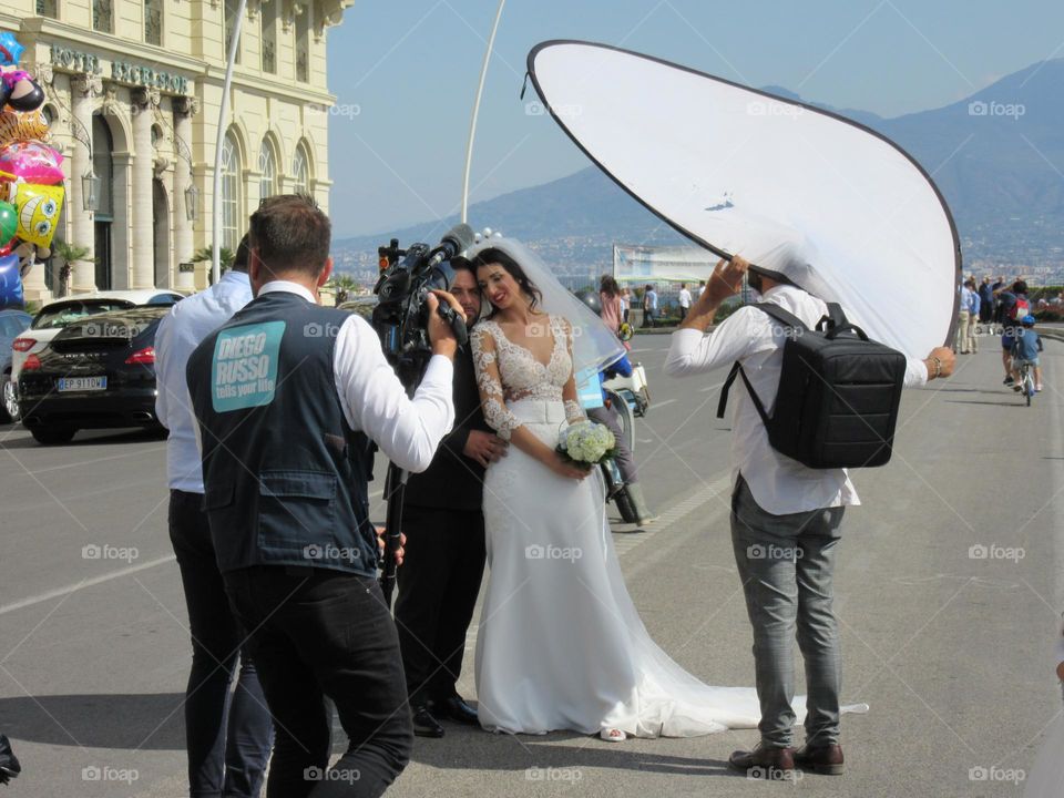 Wedding  in Naples at Partenope street.