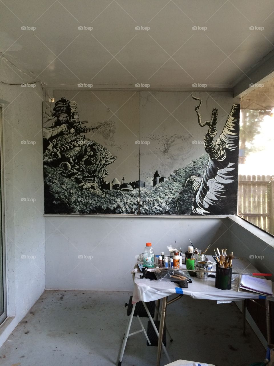 Work in progress, 5'x8' mural